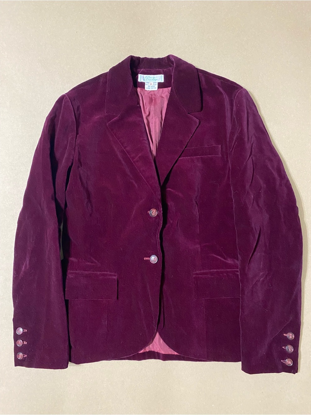 Vintage 1970s Velvet Blazer - Deep Burgundy